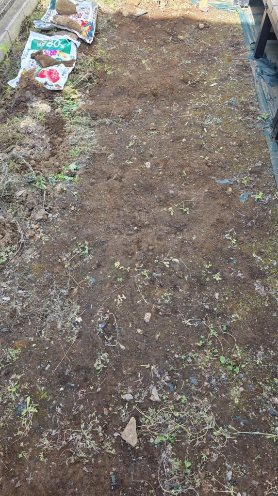 一部雑草コンポストに使っているが、草むしりをしただけで手つかずの庭